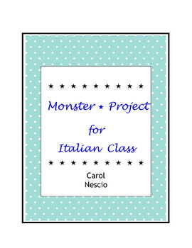 Preview of Monster Project For Italian Class ~ Italian Halloween Activity
