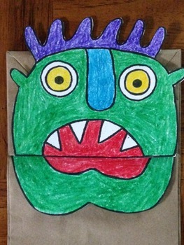 Go Away Big Green Monster - Make a monster face craft