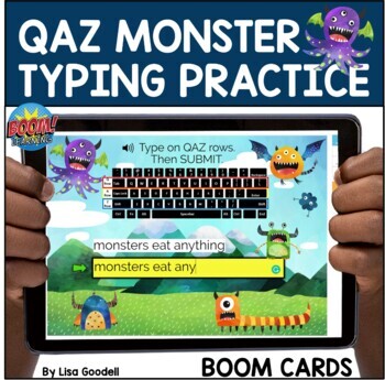 Preview of Monster QAZ Typing Practice BOOM CARDS