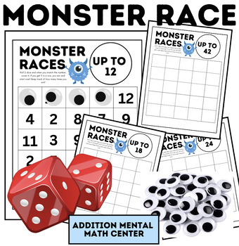 Preview of Monster Races | Addition & Mental Math Center