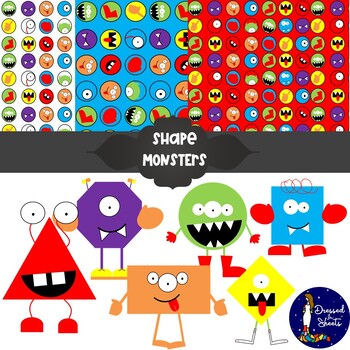 Preview of Monster Shapes - Clip art