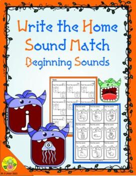 Preview of Monster Sound Match Write the Home | Distance Learning