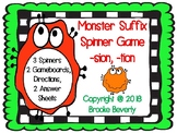 Monster Suffix Spinner Game -sion, -tion