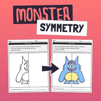 Preview of Monster Symmetry Activity | Symmetry Worksheets, Halloween Math Activity