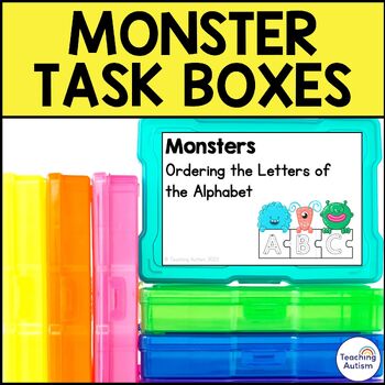 Preview of Monster Task Boxes for Special Education | Bundle of Task Boxes