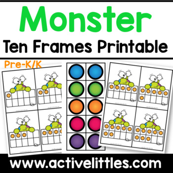 Preview of Monster Ten Frames Preschool Printable