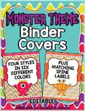 Monster Theme Binder Covers & Spine Labels