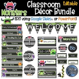 Monster Classroom Decor Bundle - Editable