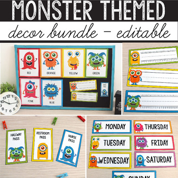 Preview of Monster Theme Classroom BUNDLE