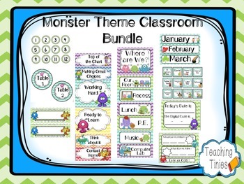 Preview of Monster Theme Classroom Pack