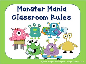 Preview of Monster Theme Classroom Rules (editable)