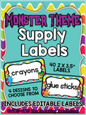 Monster Theme Supply Labels