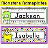 Monster Theme Classroom Desk Name Plates - Editable