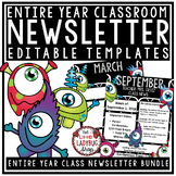 Monster Theme Classroom Monthly & Weekly Newsletter Templa