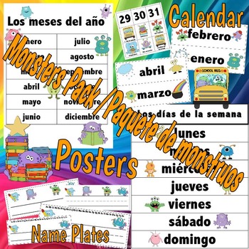 Monster Theme Pack - Spanish by Sra Klefsaas | TPT