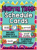 Monster Theme Schedule Cards