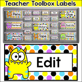 Monster Theme Teacher Toolbox Supply Labels