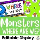 Monster Theme: "Where Are We?" Editable Door Sign