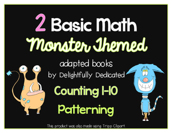 Preview of Monster Themed BASIC MATH Adapted Books