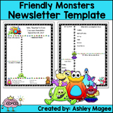 Monster Themed Classroom Newsletter Template - Editable