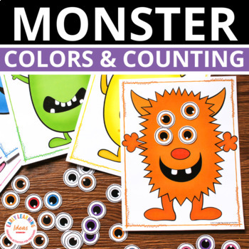 Preview of Monster Theme Math Counting Numbers 1-20 Monster Color Matching Activity & Games