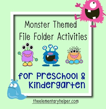 Preview of Monster Themed File Folder Activities for Preschool and Kindergarten