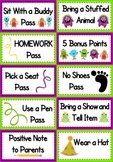 Monster Themed Positive Behavior Coupons - FREE
