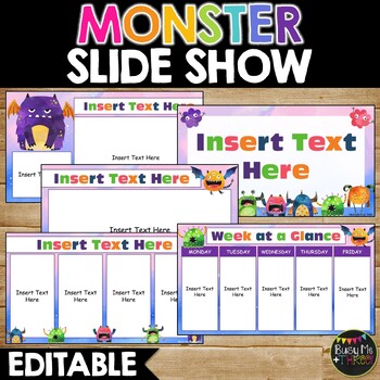 Preview of Monster Themed SLIDE SHOW | Editable | Google Slides Presentation | Monsters