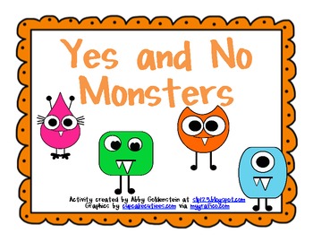 Preview of Monster Themed Yes No Question Cards