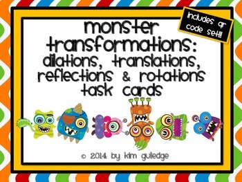 Preview of Monster Transformations - With & Without QR Code Fun-  8.G.3