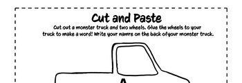 Preview of Monster Truck CVC Word Building