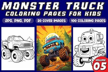Preview of Monster Truck Coloring Pages for Kids