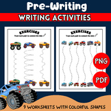 Monster Truck Pre-Writing Line Tracing (Writing Activities)