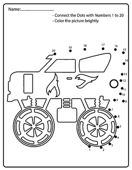 Monster Truck Dot Markers Coloring Book Graphic by Funnyarti