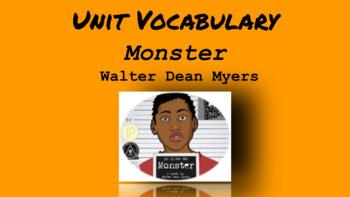 monster walter dean myers vocabulary