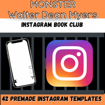 Preview of Monster Walter Dean Myers Templates for Instagram or Padlet