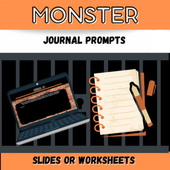 Preview of Monster Walter Dean Myers Journal Prompts