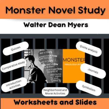 Preview of Monster Walter Dean Myers Novel Study Bundle