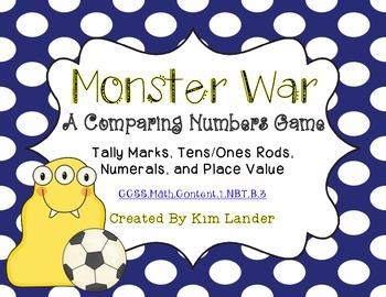 Preview of Monster War (Comparing Numbers) FREEBIE!!  Common Core Aligned