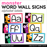 Monster Themed Word Wall Letter Labels | Classroom Decor