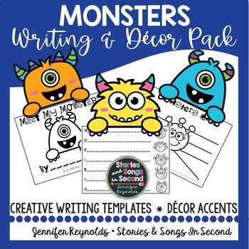 Preview of Monster Writing Activities and Classroom Decor Accents