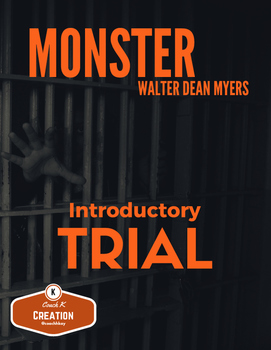 Preview of Monster by Walter Dean Myers Introduction Trial Activity