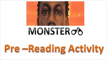 Preview of Monster by Walter Dean Myers: Pre-Reading Activity Web Quest