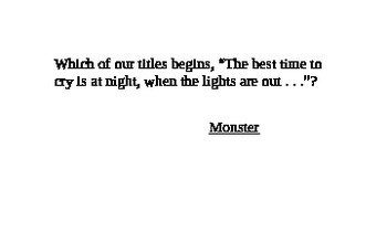 Preview of Monster by Walter Dean Myers (flash cards)