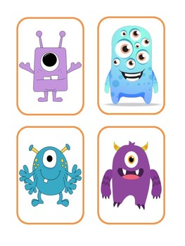 monster flashcards body parts by my teaching lab tpt
