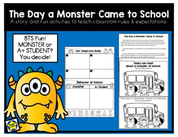 Preview of The Day a Monster Came to School: A fun story & activities to teach class rules!