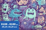 Monster pattern background