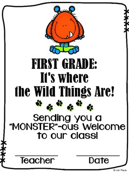 Preview of Back to School Welcome to First Grade / Grade One