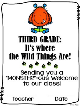 Preview of Back to School Welcome to Third Grade / Grade Three