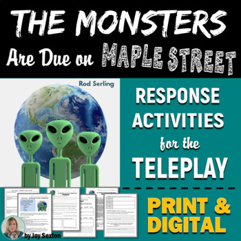 Preview of Monsters Are Due on Maple Street – Activities w/Theme Essay - Print & DIGITAL